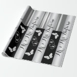 Personalized Name & Initials Wedding/Anniversary Wrapping Paper<br><div class="desc">Add a personal touch to your gift giving with this elegant silver personalized name and initials wedding or anniversary gift wrap.</div>
