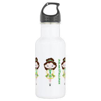 Personalized name irish dancing troupe brown hair 532 ml water bottle