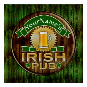 Personalized Name Irish Pub Sign St. Patrick's Day
