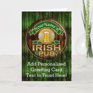 Personalized Name Irish Pub Sign St. Patrick's Day Card