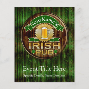 Personalized Name Irish Pub Sign St. Patrick's Day Flyer