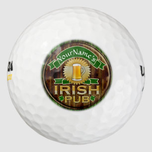 Personalized Name Irish Pub Sign St. Patrick's Day Golf Balls