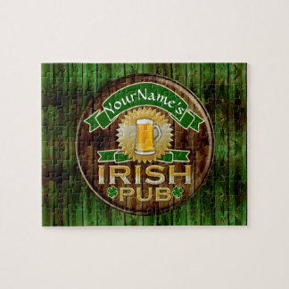 Personalized Name Irish Pub Sign St. Patrick's Day Jigsaw Puzzle