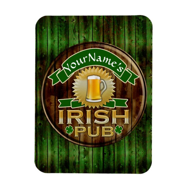 Personalized Name Irish Pub Sign St. Patrick's Day Magnet (Vertical)