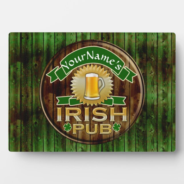 Personalized Name Irish Pub Sign St. Patrick's Day Plaque (Front)