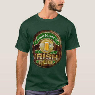 Personalized Name Irish Pub Sign St. Patrick's Day T-Shirt