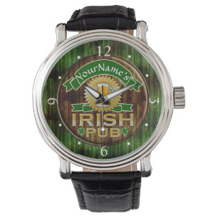 Personalized Name Irish Pub Sign St. Patrick's Day Watch