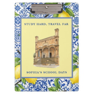 Personalized Name Italian Aesthetic Sicilian Lemon Clipboard