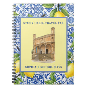 Personalized Name Italian Aesthetic Sicilian Lemon Notebook