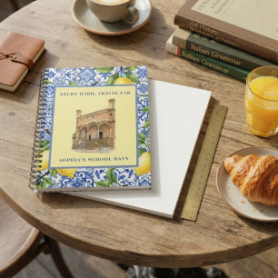 Personalized Name Italian Aesthetic Sicilian Lemon Notebook