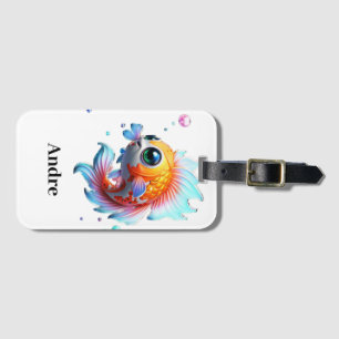 Personalized Name Japanese Koi Fish Luggage Tag