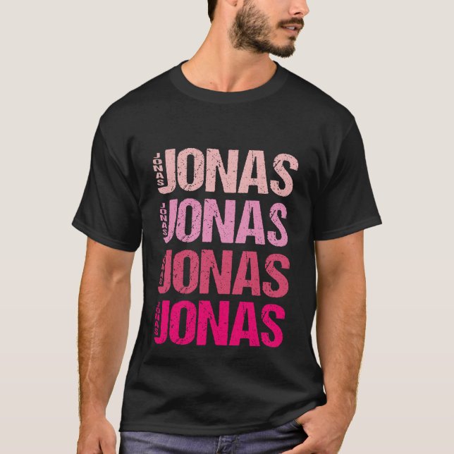 Personalized Name Jonas I Love Jonas T-Shirt (Front)