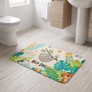 Personalized Name Jungle Fun Bath Mat