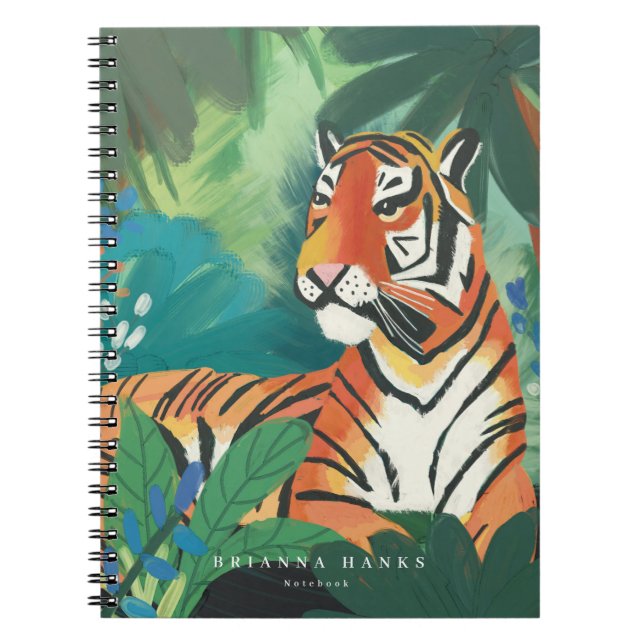 Personalized Name Jungle TIger Notebook (Front)