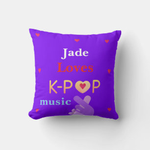  Personalized name K-pop Throw Pillow