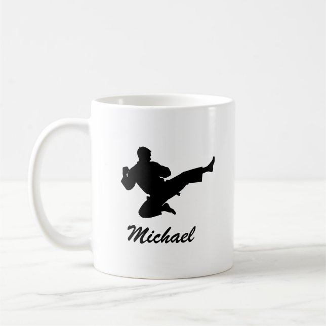 Personalized Name Karate / Taekwondo / judo Coffee Mug (Left)