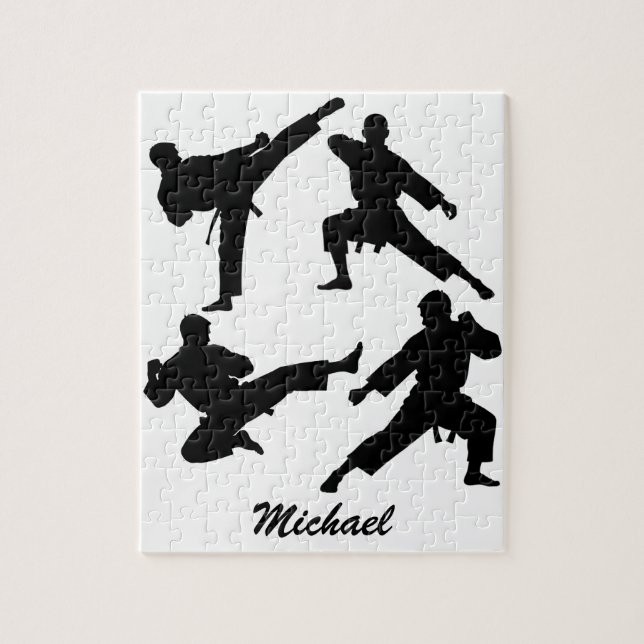 Personalized Name Karate / Taekwondo / judo Jigsaw Puzzle (Vertical)
