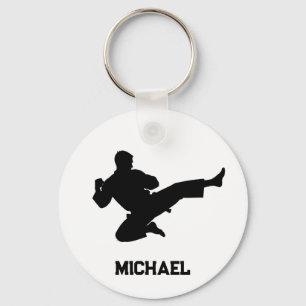 Personalized Name Karate / Taekwondo / judo Keychain