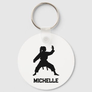 Personalized Name Karate / Taekwondo / judo Keychain