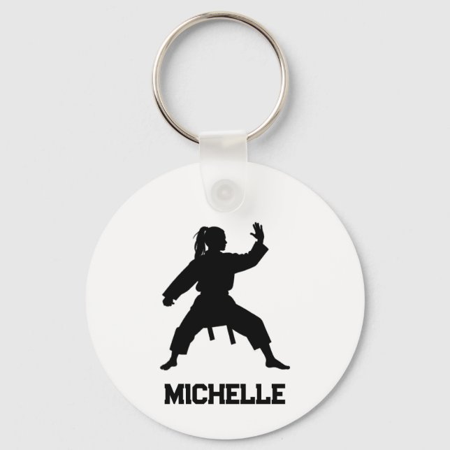 Personalized Name Karate / Taekwondo / judo Keychain (Front)