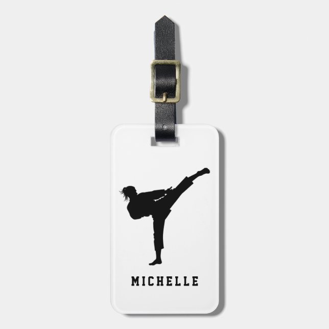Personalized Name Karate / Taekwondo / judo Luggage Tag (Front Vertical)