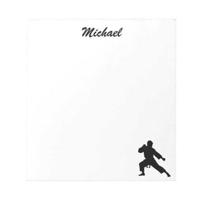 Personalized Name Karate / Taekwondo / judo Notepad (Front)