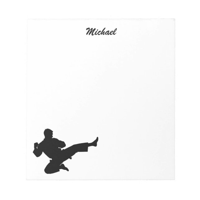 Personalized Name Karate / Taekwondo / judo  Notepad (Front)