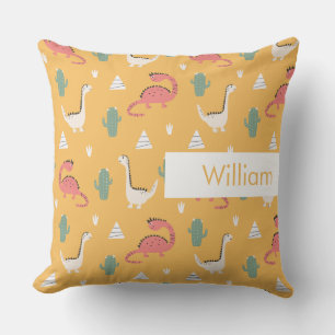 Personalized Name Kids Cute Pattern Throw Pillow