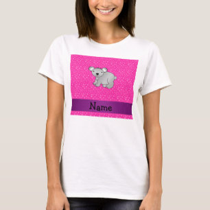 Personalized name koala bear pink stars T-Shirt