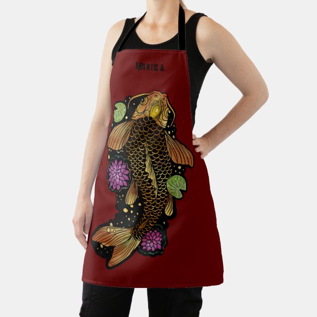  Personalized Name Koi Fish Apron (Insitu)