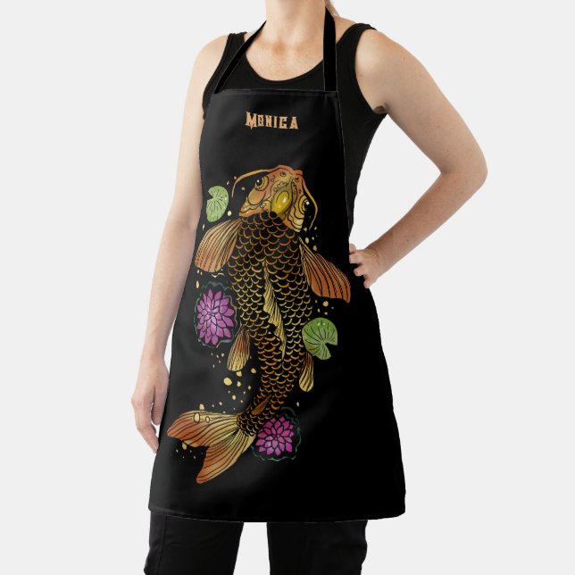  Personalized Name Koi Fish Apron (Insitu)