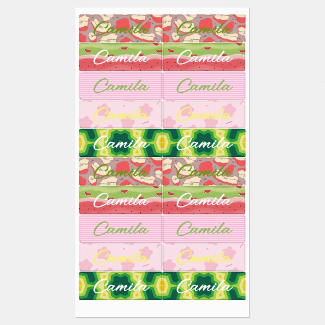 Personalized Name Labels for girls (Sheet)