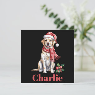 Personalized Name Labrador Retriever Christmas Holiday Card