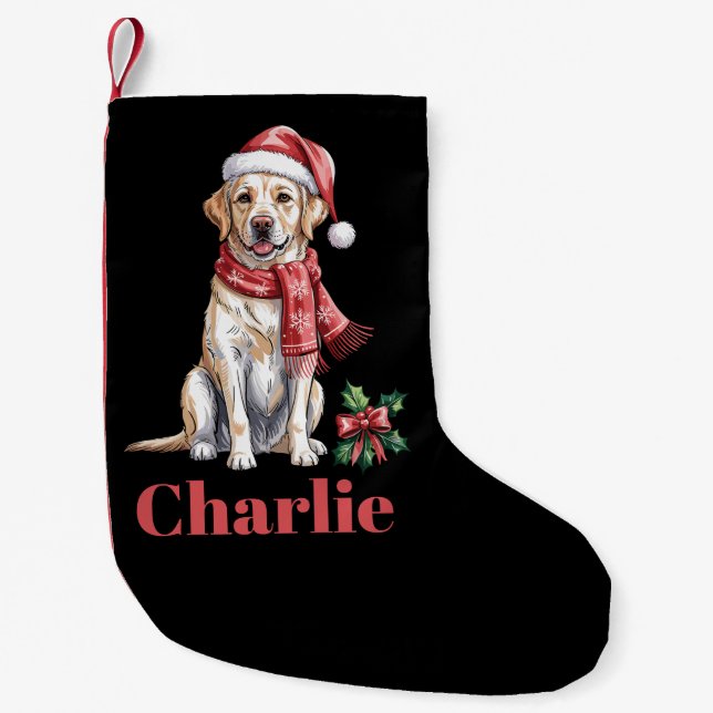Personalized Name Labrador Retriever Christmas Small Christmas Stocking (Front)
