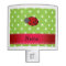Personalized name ladybug green flowers