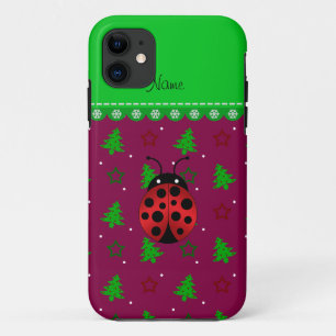 Personalized name ladybug plum trees stars iPhone 11 case