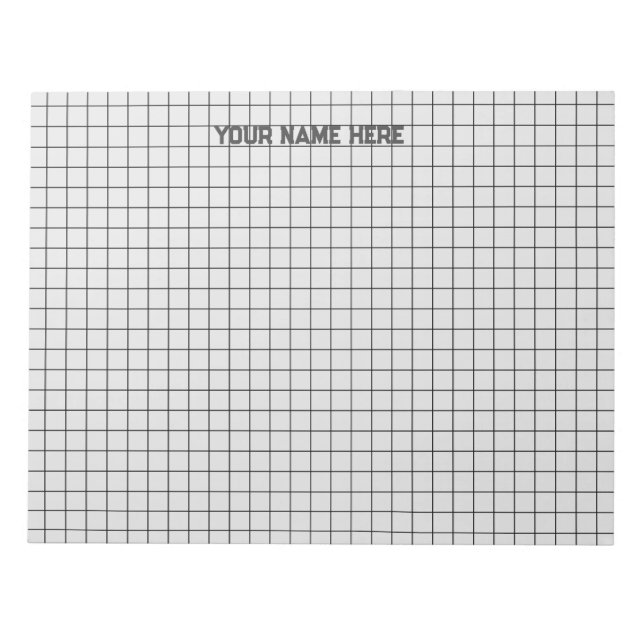 Personalized Name Large Graph Paper Notepad (Front)