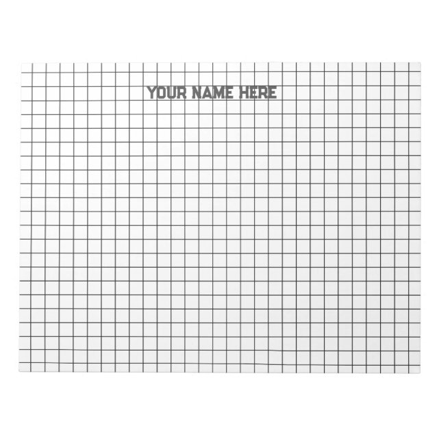 Personalized Name Large Graph Paper Notepad (Front)