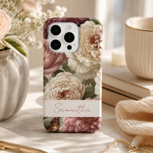 Personalized Name Large Romantic Floral