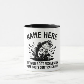 Personalized Name Largemouth Bass Fisherman Mug