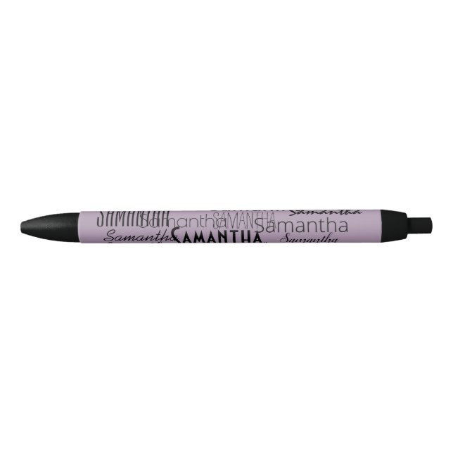 Personalized Name Lavender Black Ink Pen (Front)