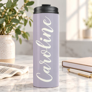 Personalized Name Lavender Bridal Party Gift Thermal Tumbler