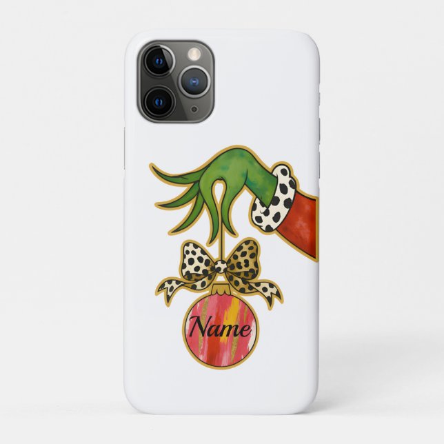 personalized Name Leopard Bow Parrot Ornament Case-Mate iPhone Case (Back)