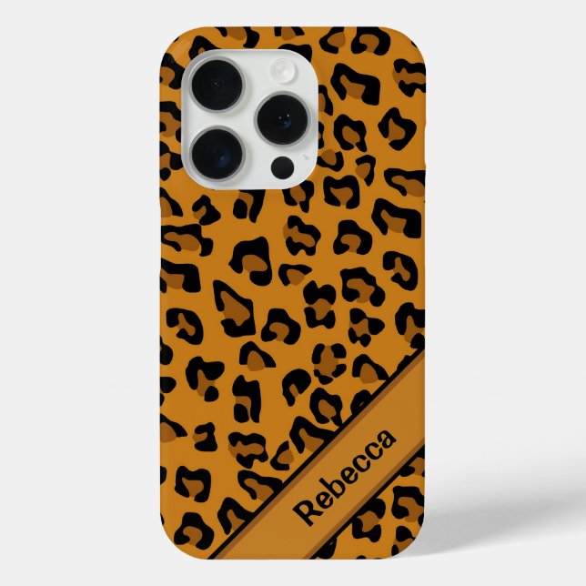 Personalized name  Leopard Print Pattern V2 Case-Mate iPhone Case (Back)