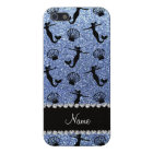 Personalized name light blue glitter mermaids