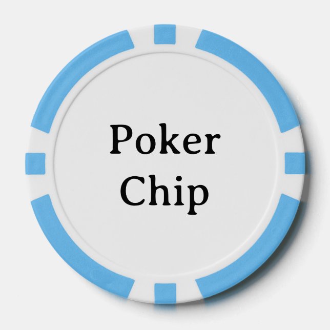 Personalized Name Light Blue Poker Chip (Front)