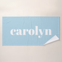 Personalized Name Light Blue Retro Typography
