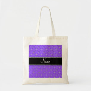 Personalized name Light purple diamonds Tote Bag