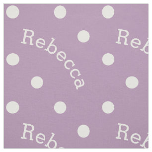 Personalized Name Lilac Lavender Purple Polka Dot Fabric