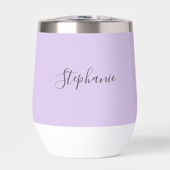 Personalized name Lilac Purple Script Monogram (Front)